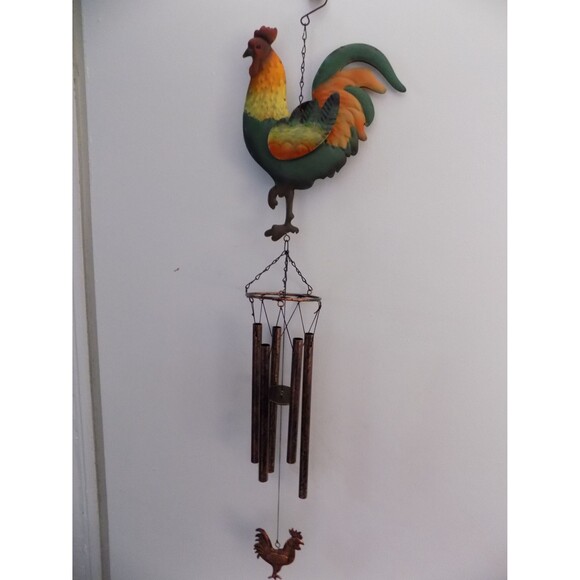 NEW Metal Rooster Chicken Wind Chime Country Decor - Picture 5 of 7